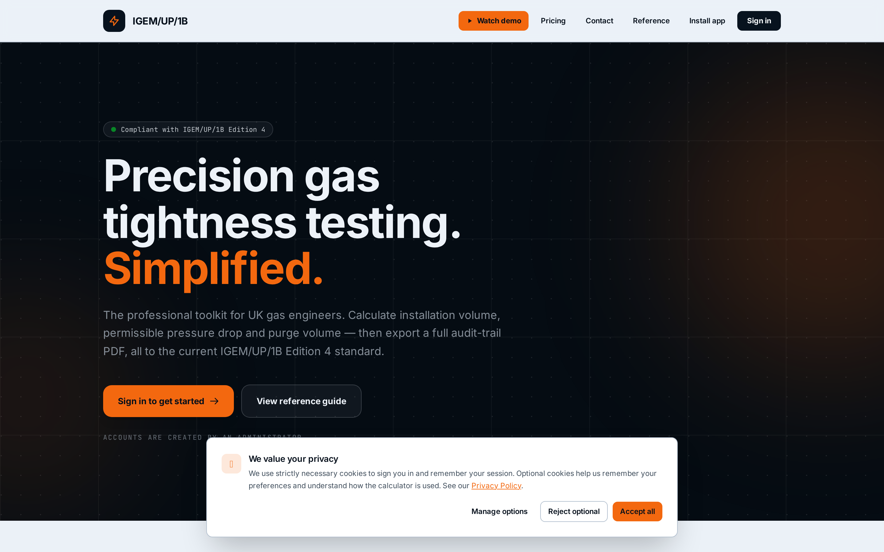 The public welcome page at the site root.